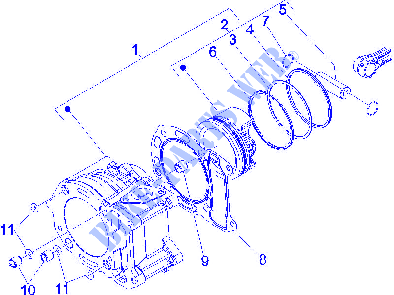 Grupo cilindro pistão pino para VESPA GTS 2015