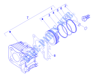 Grupo cilindro pistão pino para VESPA LXV 15 2014