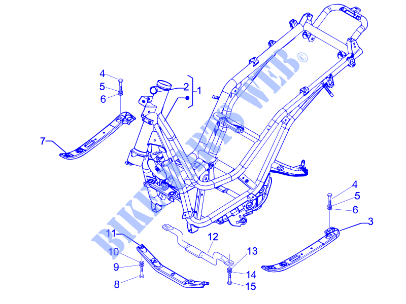 Chassis/estrutura externa para PIAGGIO Beverly Tourer E3 2008