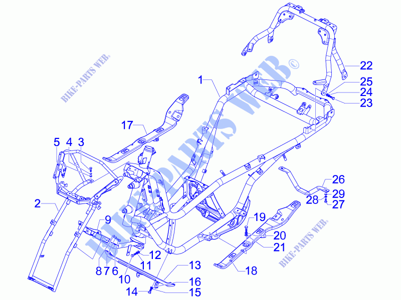 Chassis/estrutura externa para PIAGGIO MP3 500 Sport 2013
