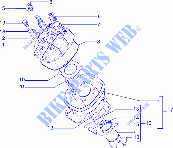 Head cylinder piston para GILERA GSM 1999