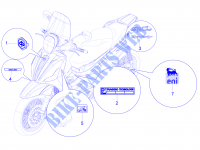 Placas e frisos para PIAGGIO Beverly 4T 4V ie E3 Sport Touring 2014