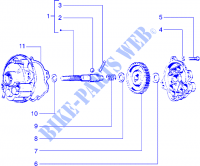 Components parts of rear hub para PIAGGIO Ciao 1999