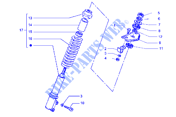 Front shock absorber para PIAGGIO Hexagon LXT Before 200