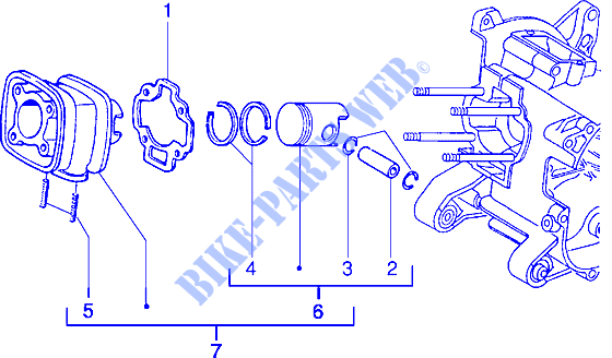 Cylinder piston wrist pin, assy (Vehicle with rear hub brake) para PIAGGIO NRG MC3 Before 200