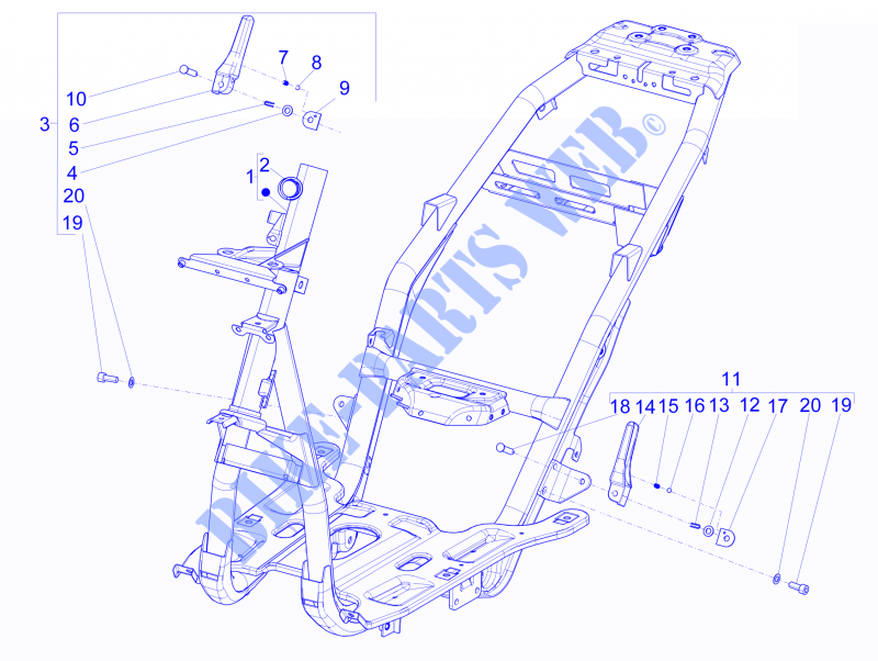 Chassis/estrutura externa para PIAGGIO NRG Power DD H2O 2013